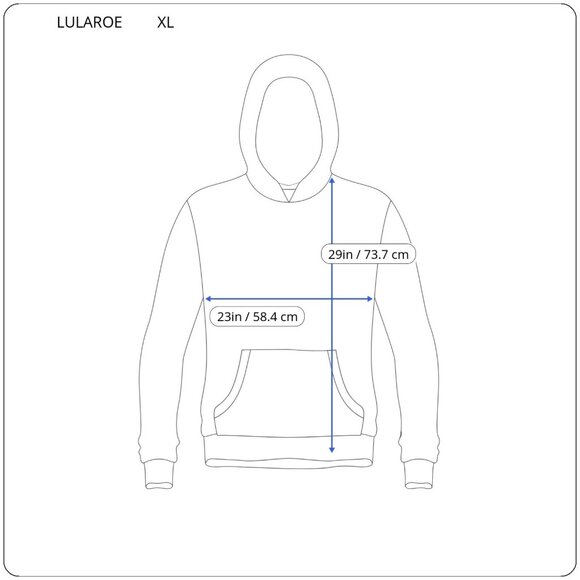 Lularoe Womens Top Extra Large Tee Hoodie Raglan Sleeve Gray Pockets GRA34E - Picture 2 of 5